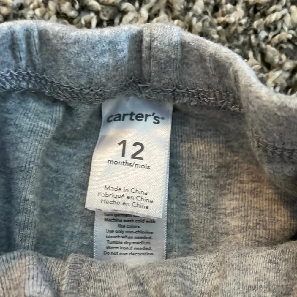 Carter's Violet Top and Light Gray Pants Set